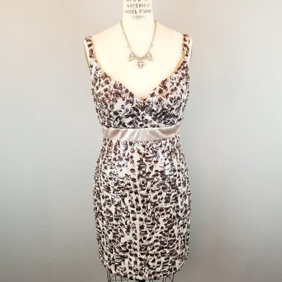 SPLASH Leopard Sequin Cocktail Party Dress Women's Size 8 * NEW with Tags - Picture 3 of 12